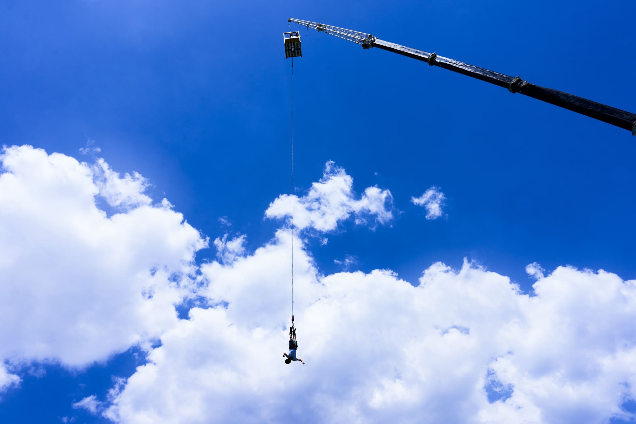 A person enjoying bungee jumping