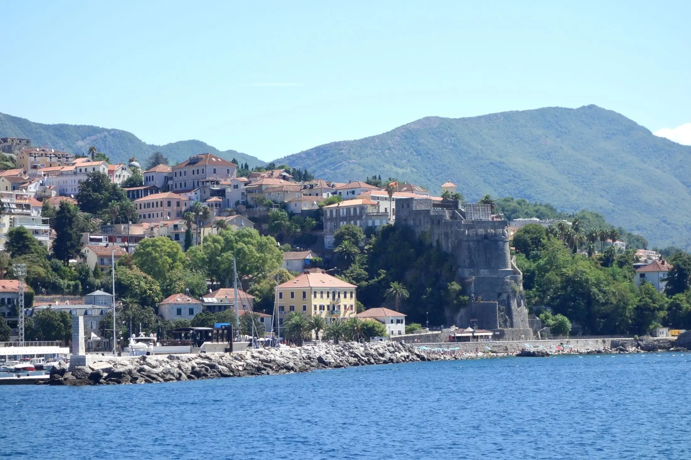 A photo of Herceg Novi featuring the Forte Mare fortress