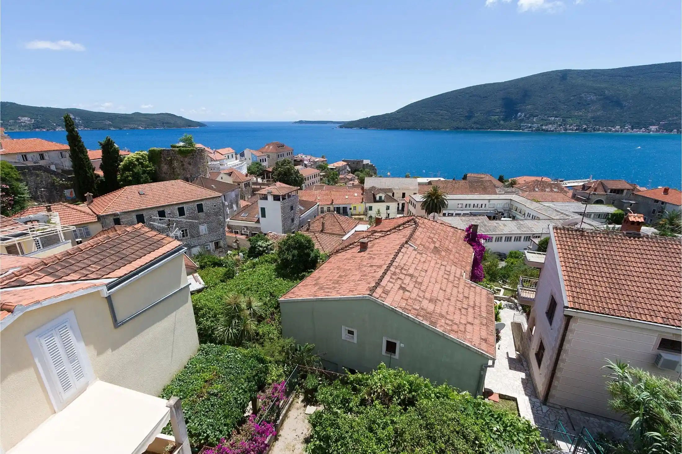 A photo of Herceg Novi overlooking the entrance to the Bay of Kotor