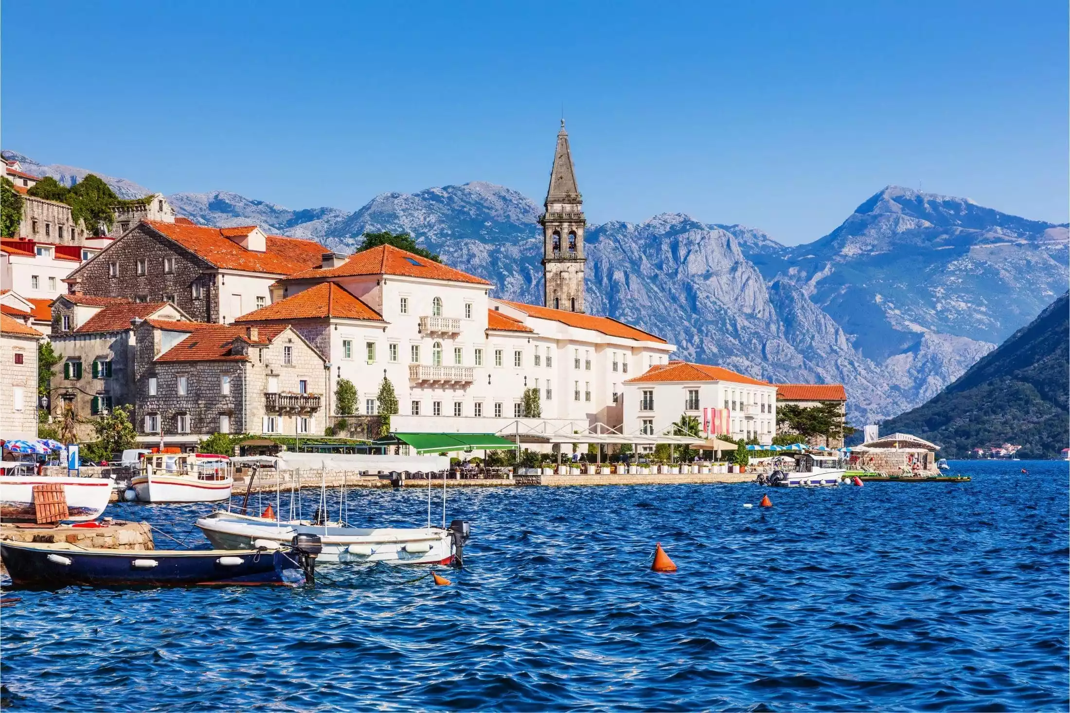 Rustic fishing village Perast in the Bay of Kotor, Montenegro