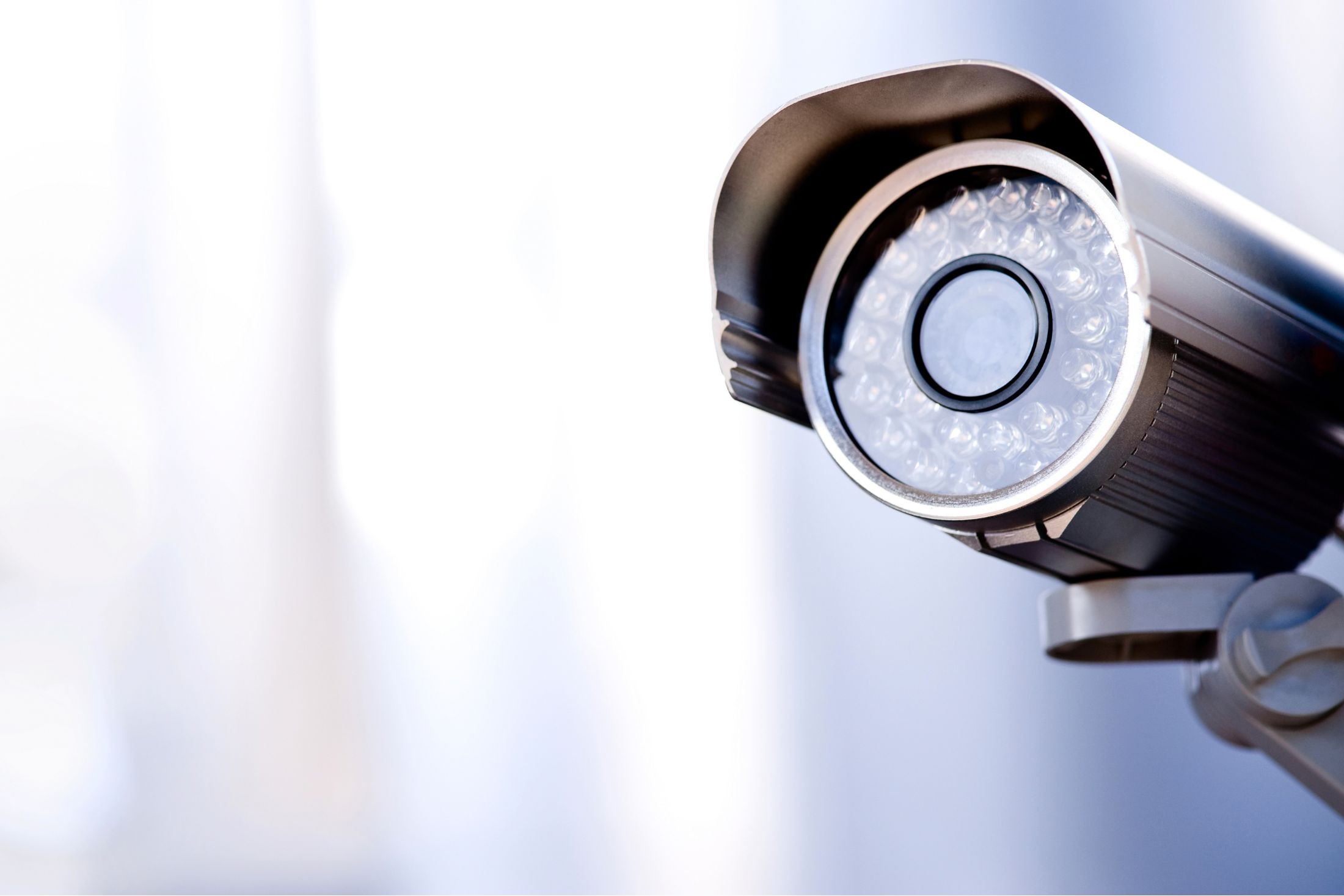 A photo of a modern security camera