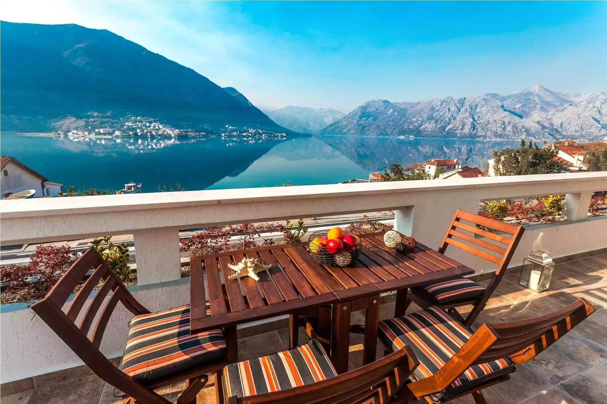 Breathtaking view from a Montenegro luxury villa in Bay of Kotor