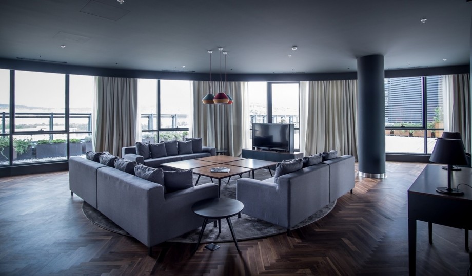 Spacious living room overlooking Podgorica
