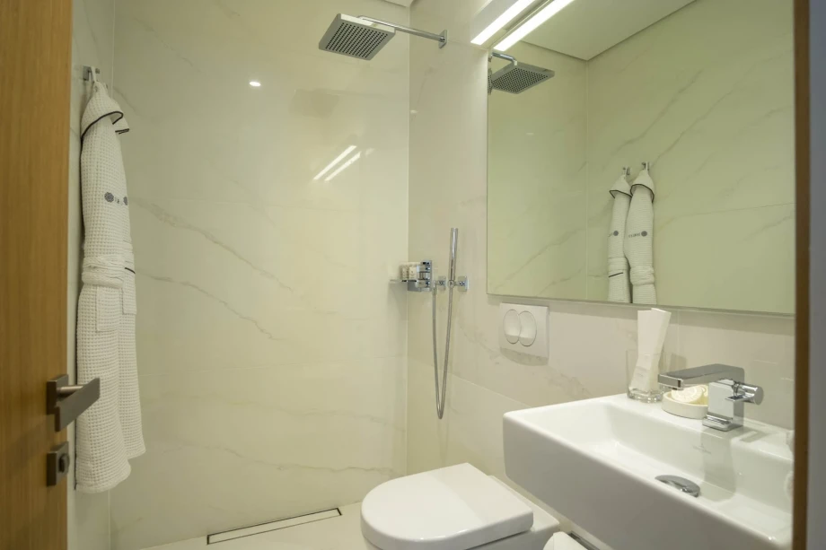 Luxury bathroom with a walk-in shower