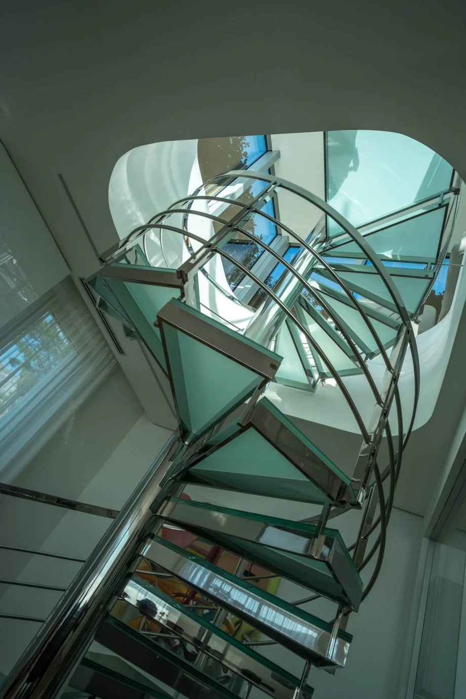 Up close photo of a modern staircase