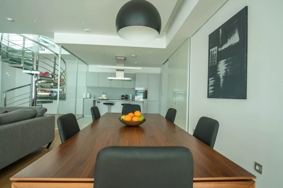 Contemporary and slick dining area, part of Dukley in Budva