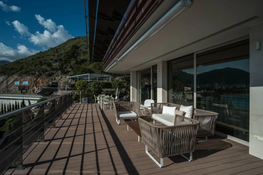 A photo of a luxurious balcony in Budva