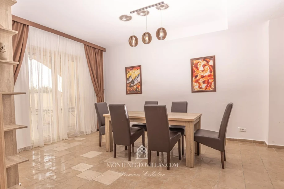 Dining table inside Villa Jasmine Budva
