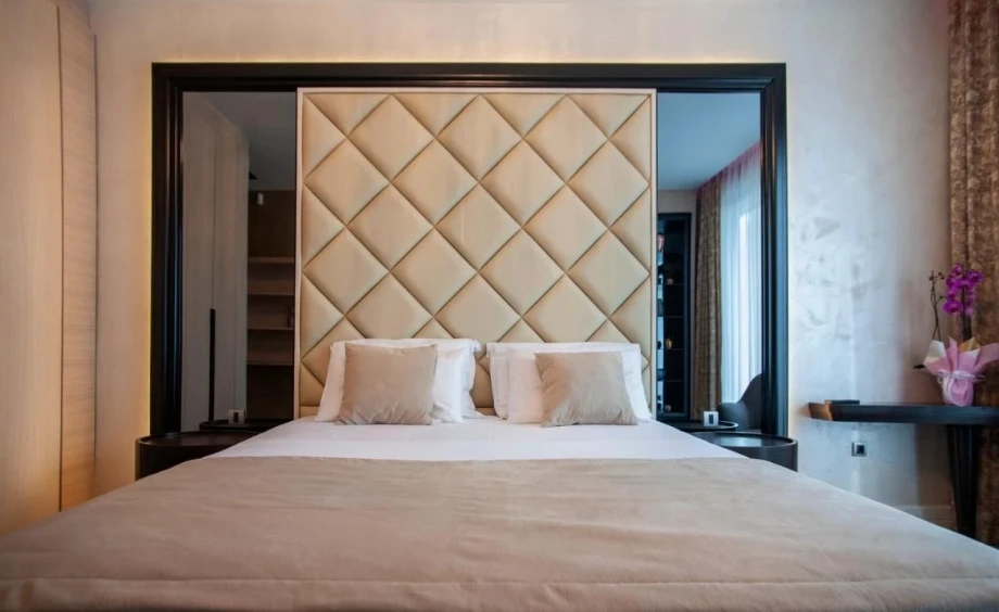 Cozy Double Bed in Blue Wave Villa