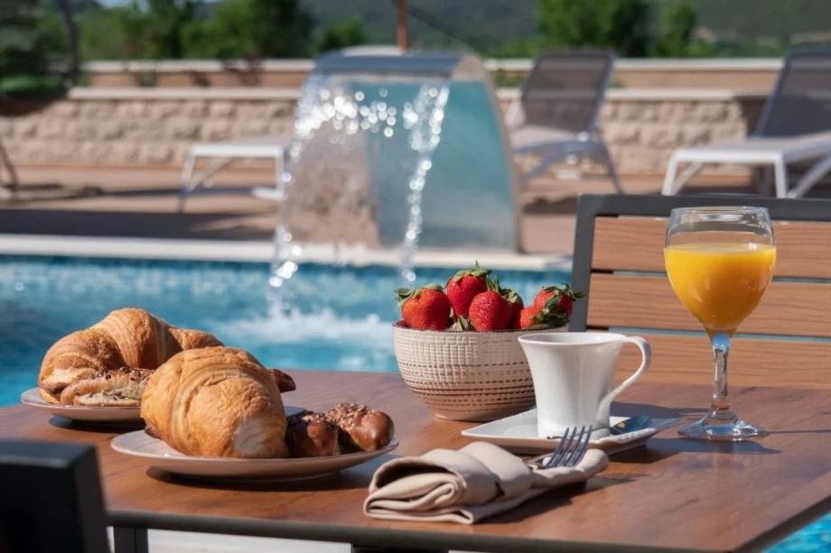 Enjoying the Poolside at Villa Blue Wave, Budva