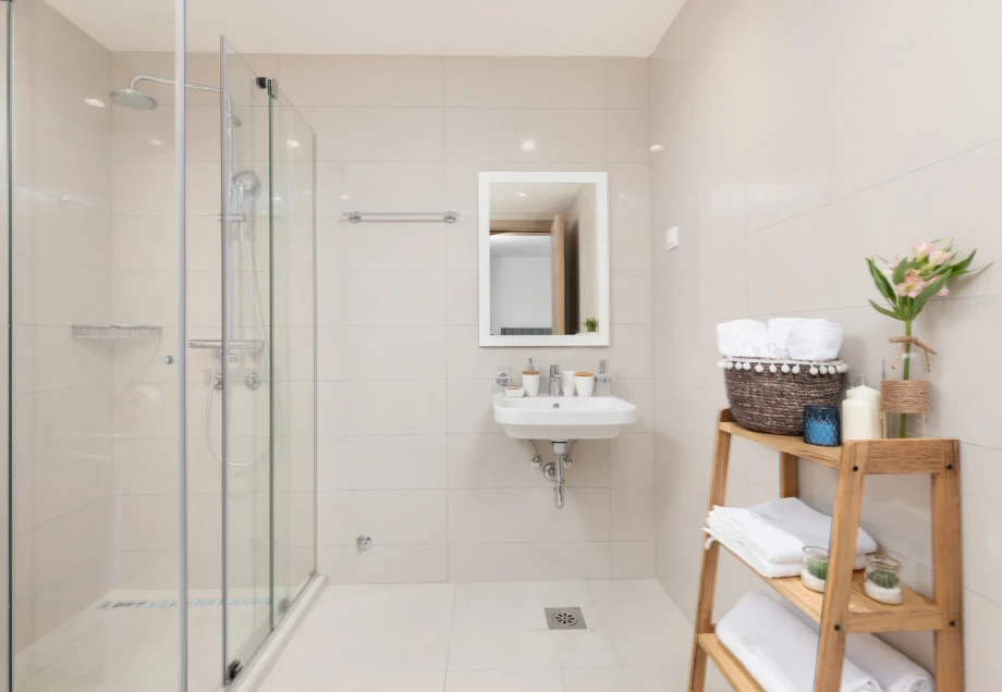 Spacious bathroom in private villa