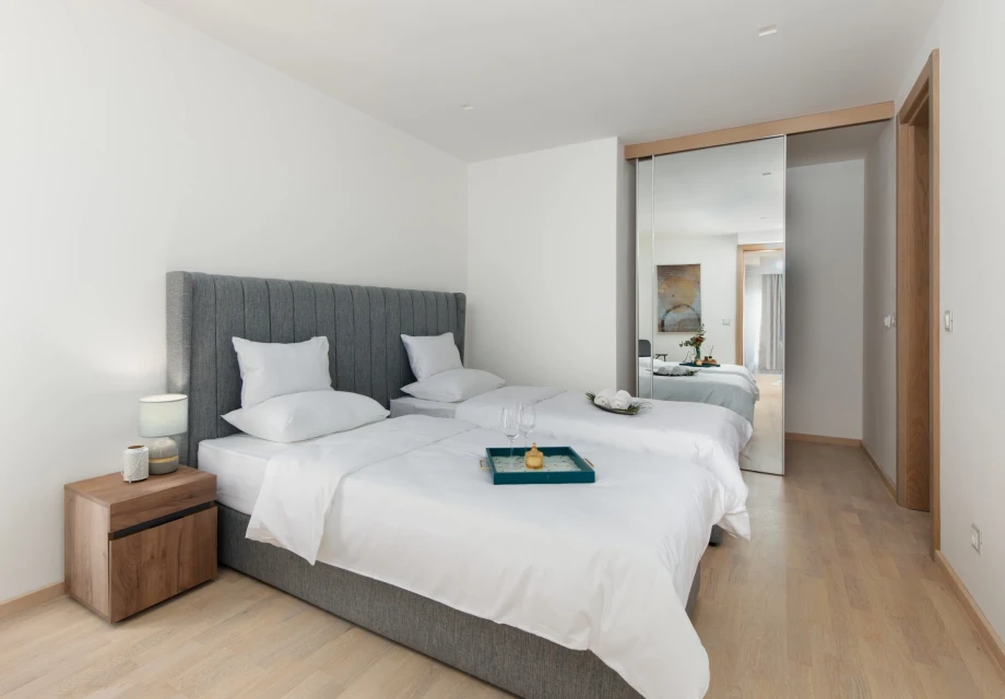 Comfortable Double Bed in Cozy Bedroom at Villa Il Profondo Blu