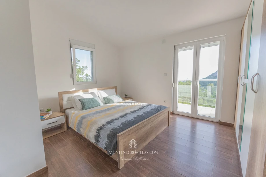 Bright cozy bedroom, Montenegro villa Adriatic Pearl Perun