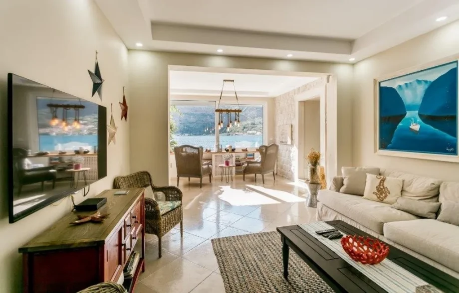 Luxurious living room in a Montenegro villa with an incredible view