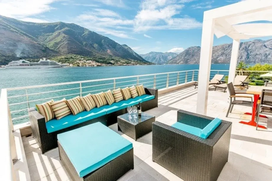 Terrace with a view of Kotor