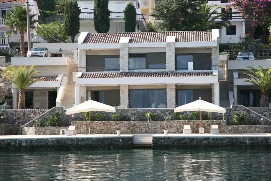 Aerial view of the Moonlight Beach Villa in Montenegro