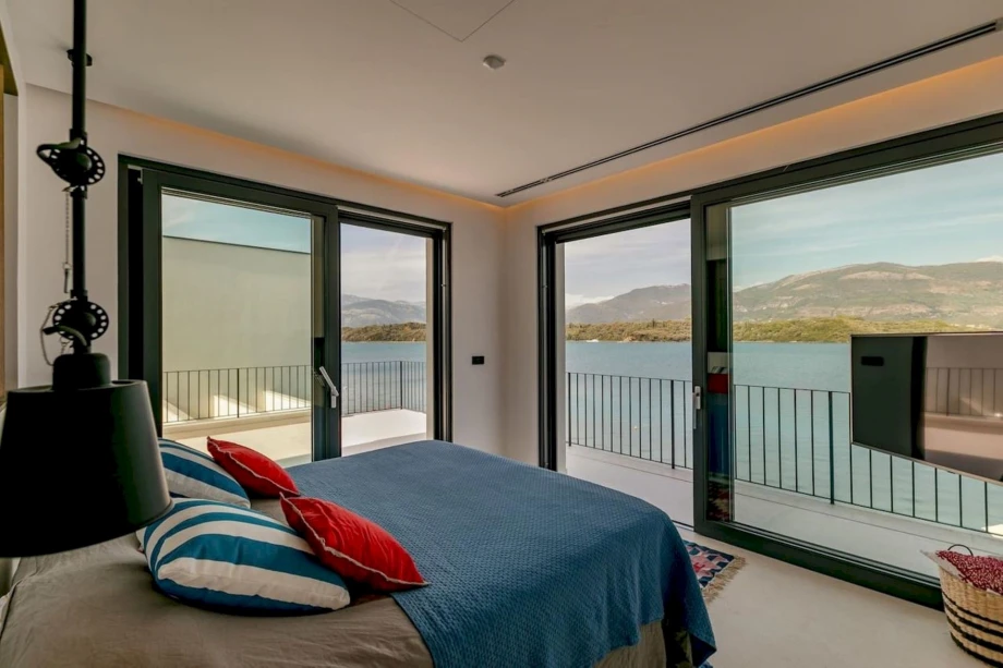 Luxury bedroom in La Danse Du Soleil Villa in Montenegro