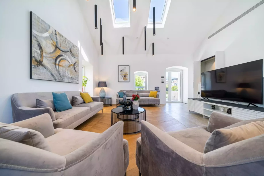 Luxurious Living Room in Villa La Luce Di Tivat