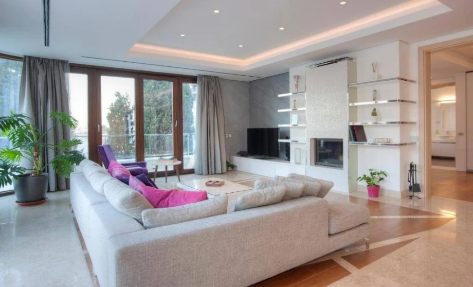 Modernly equipped living room in Budva villa