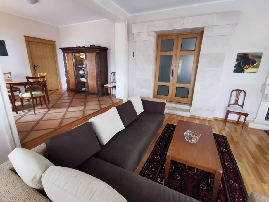 A combination of a modern and rustic interior inside Montenegro villa Rustica Mediteranea