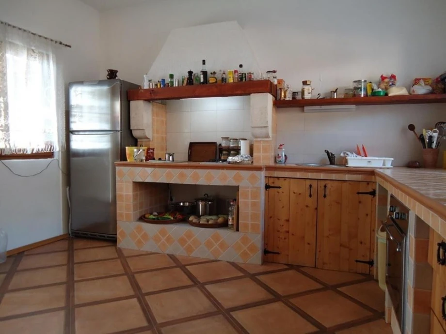Traditional Montenegro kitchen in a villa on the Montenegrin coast