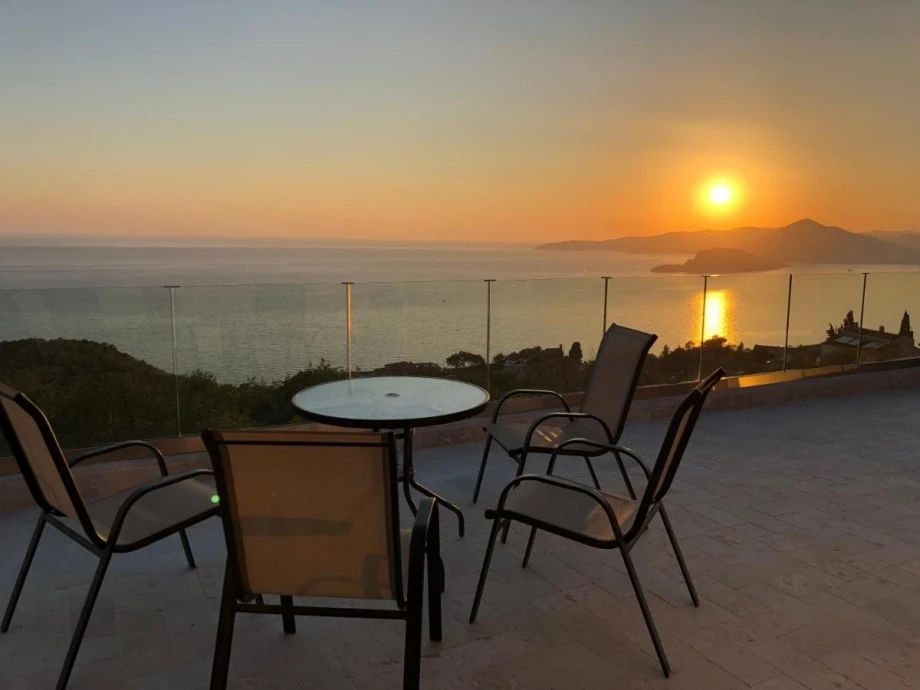 Sunset from a Blissful Retreat Villa Terrace