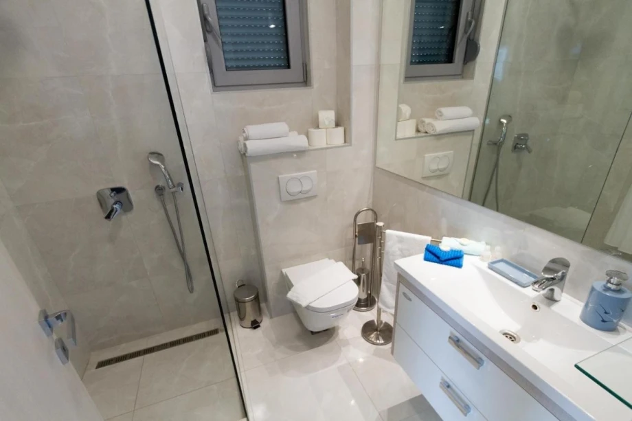 Modern bathroom of Villa Danika in Budva Montenegro