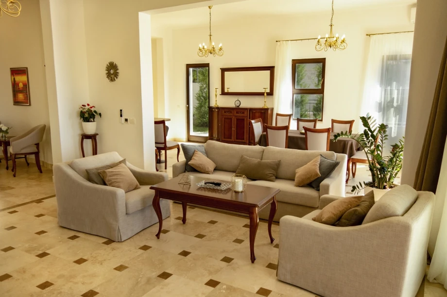 Living room inside Villa Reef Starfish in Budva