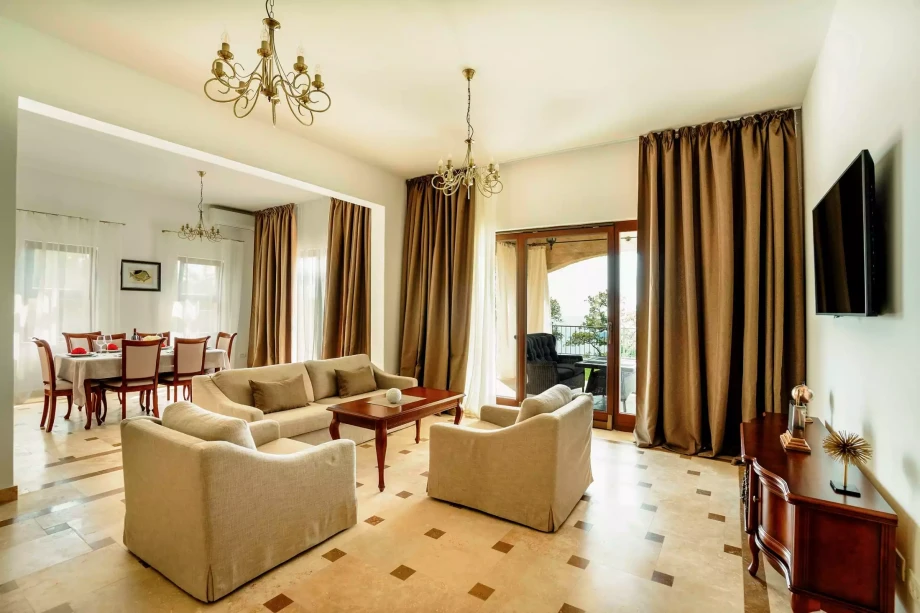 Luxury lounge area in a villa for rent in Budva