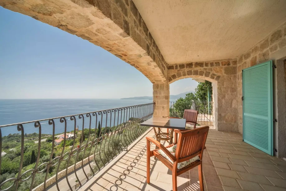 Terrace which gazes at the stunning Adriatic Sea and Budva