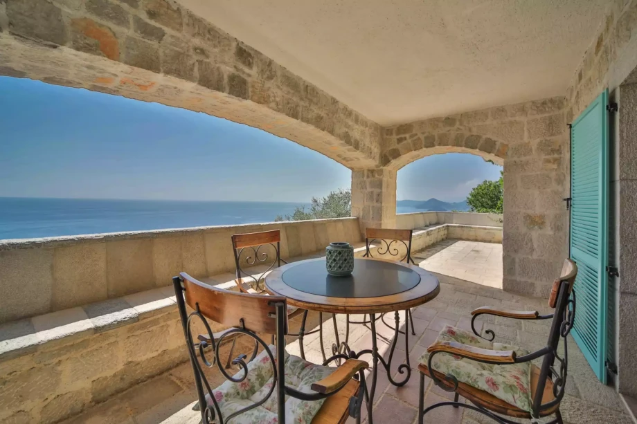 Montenegro luxury villa terrace overlooking the Budva Riviera