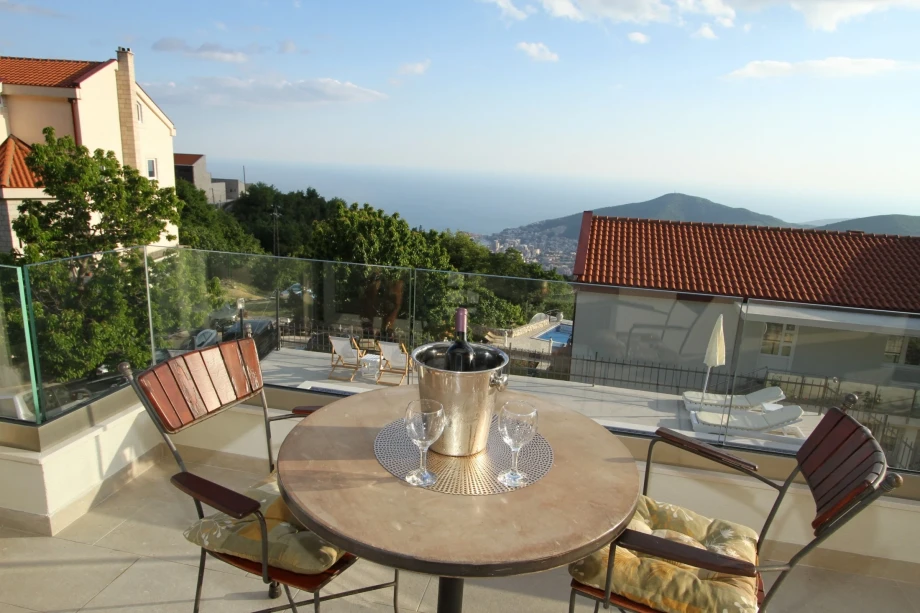 A bottle of wine and fantastic views of Budva