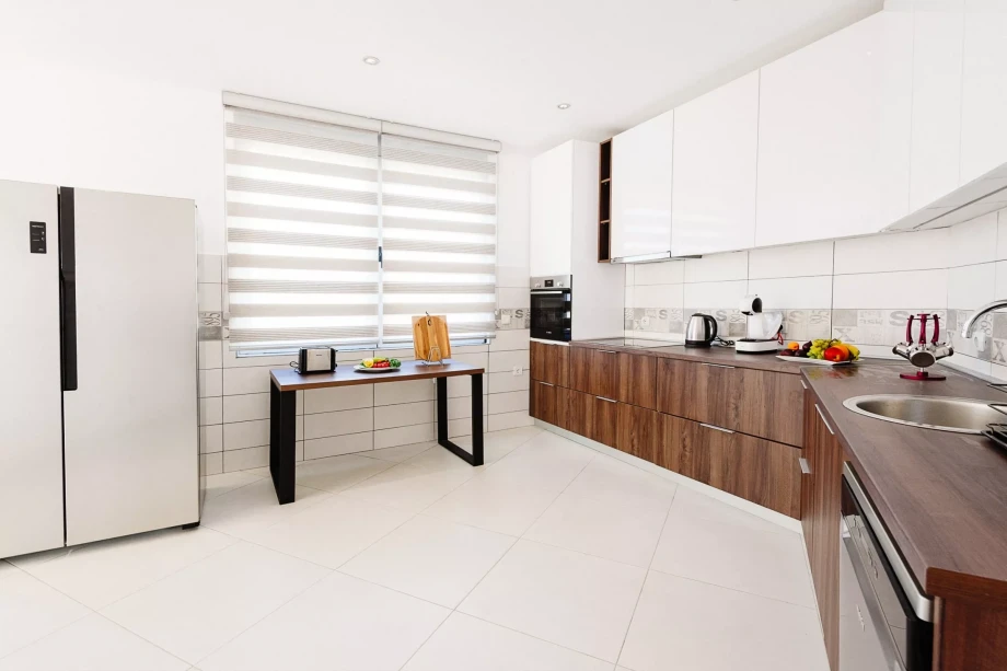 Modern and fully equipped kitchen of Villa Krimovica in Budva