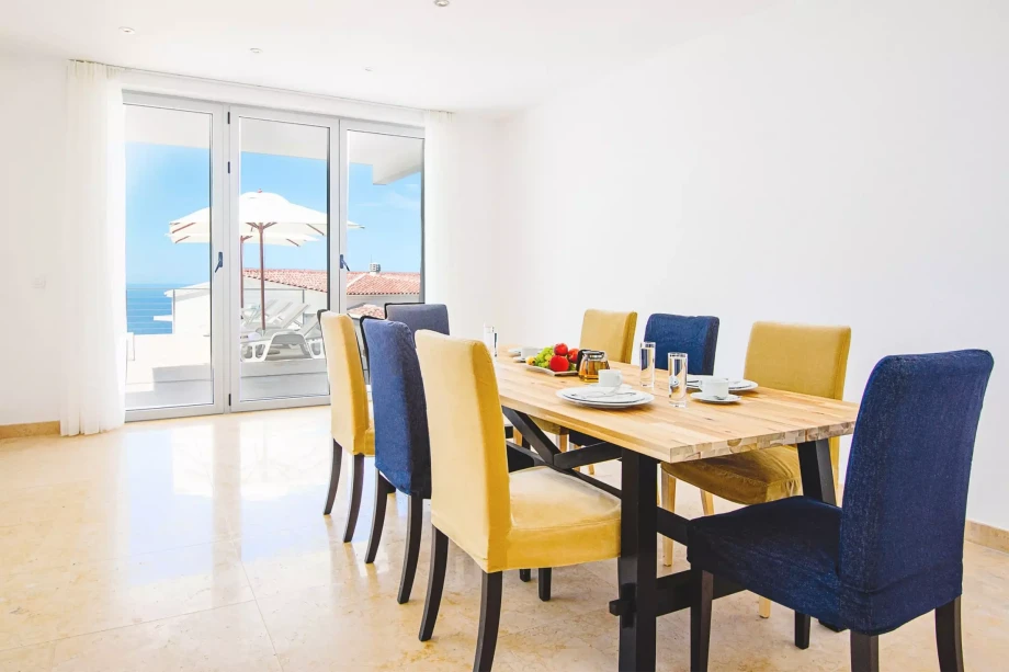 Chic and colourful dining area in Villa Krimovice 1, Montenegro
