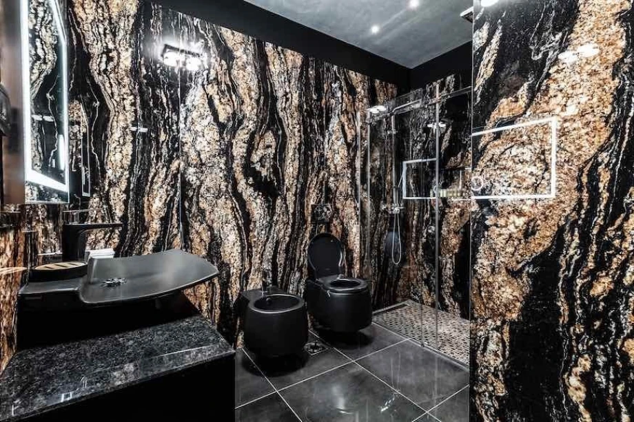 Onyx bathroom inside Victoria Residence Penthouse in Montenegro