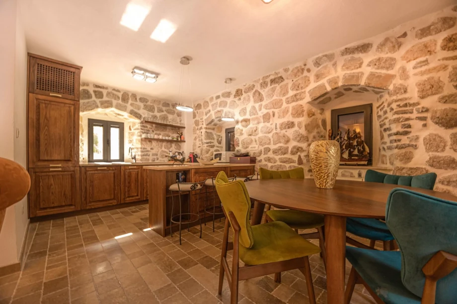 Interior of a rustic Montenegro villa in Kotor