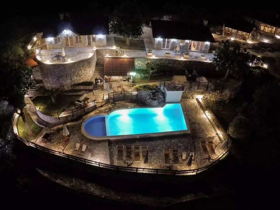 Montenegro villa Gretel during nighttime