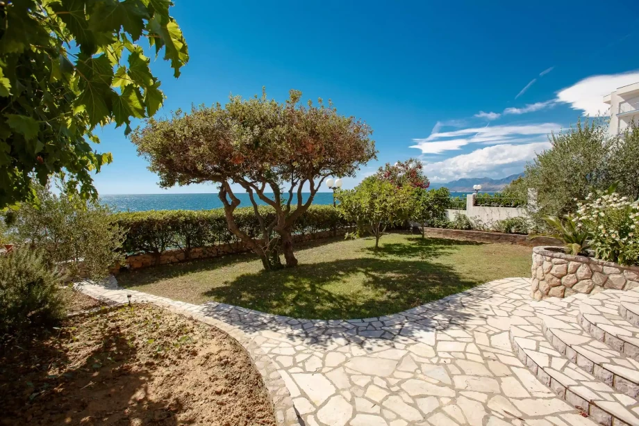 Enchanting oceanfront garden of a Bar villa in Montenegro