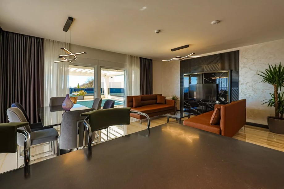 Luxury living room in villa Amethyst