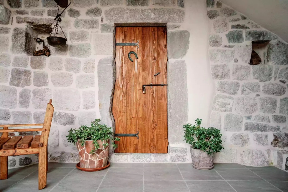 Wooden details in traditional villa