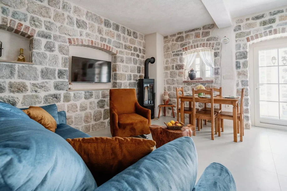 Spacious living room in villa