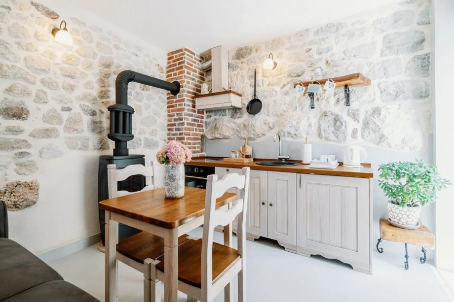 Inviting Small Kitchen with Warm Atmosphere in Villa