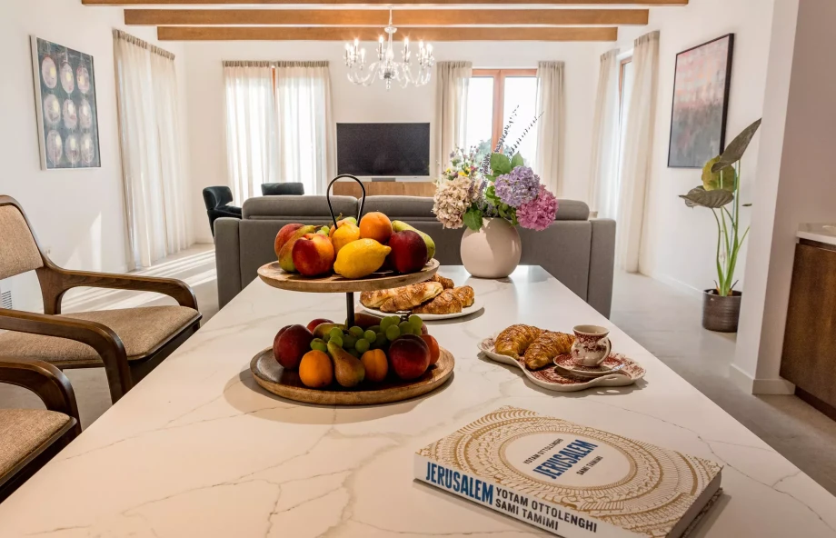 Dining table in villa