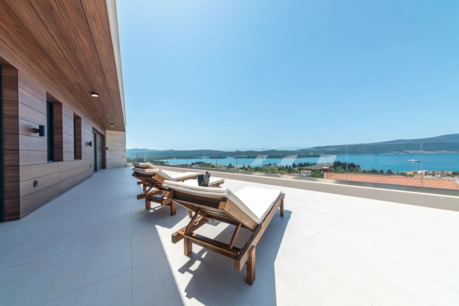 Sun decks chairs in villa Joy