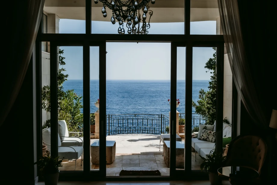 Outdoor area with modern furniture