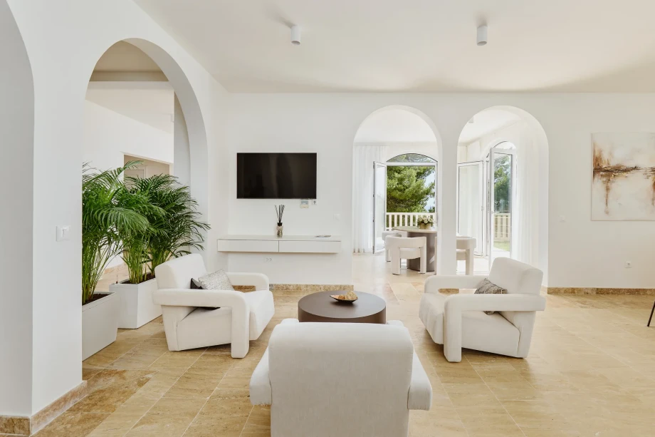 Elegant living room in villa