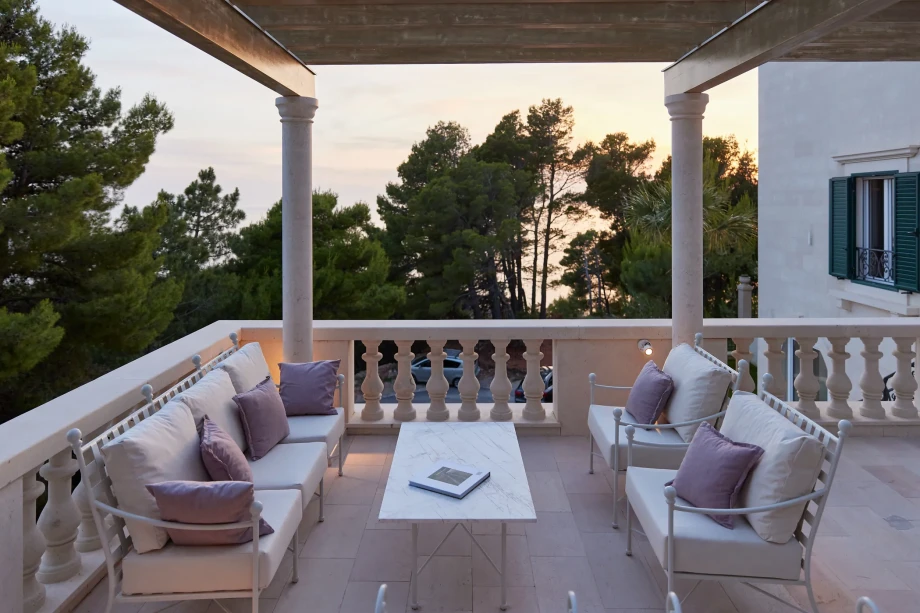 Outdoor area in private villa in Budva