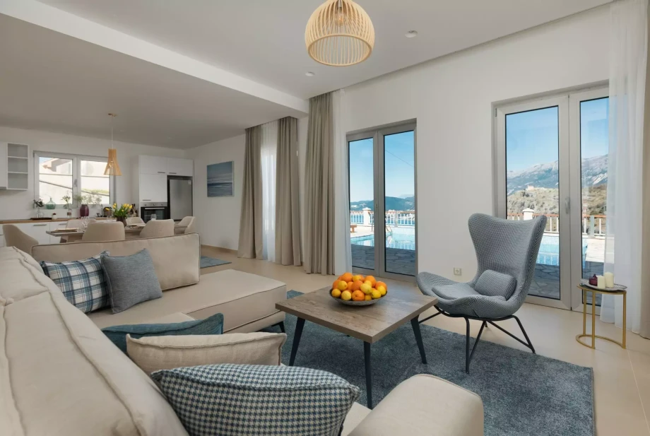 Living room in private villa in Budva