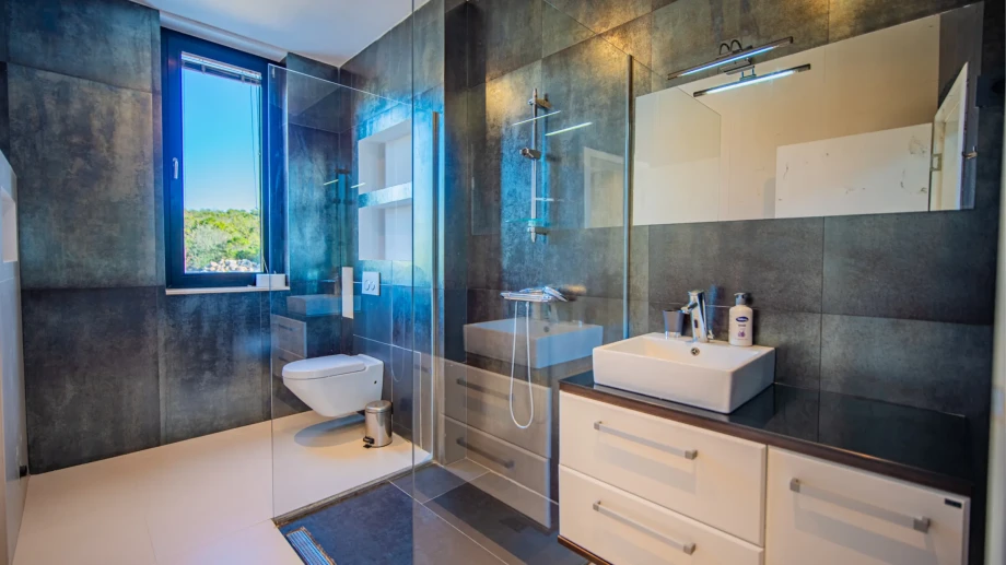 Spacious bathroom in villa