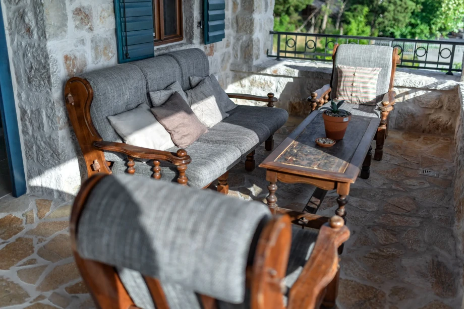 Relaxing Terrace for Morning Coffee with Scenic Views at Villa Andjelija